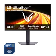 Vorderseite von LG UltraGear™ 27-Zoll Gaming-Monitor der 4. Generation mit OLED QHD – 27GX790B mit Dual-Mode (720 Hz bei HD, 540 Hz bei QHD), 0,02ms (GtG), DP2.1, VESA DisplayHDR™ True Black 500 27GX790B-B